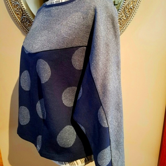 Anthropology Navy & Silver Polka-dot Top. Brand New! - Picture 4 of 10